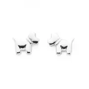 Sterling Silver Puppy Stud Earrings
