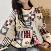 Patterned Sweater Blue - S