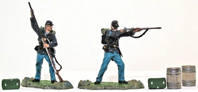 Forces of Valor Union Infantry - 2 figs & 4 access - 54mm painted toy soldiers