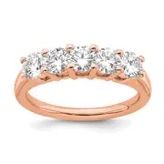 1.50ct. CZ Solid Real 14kr 5-Stone Wedding Band Ring