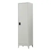 Single-Door Metal Tall Cabinet Shelf Storage for Home Office Gym