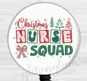 Christmas Nurse Squad Retractable ID Badge Holder, Winter Badge Reel -GG6644