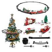 Electric Christmas Tree Train Set Around Tree with Sounds and Lights Train Tracks for Boys Girls