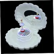 MAGICLULU 1Pc Musical Box with Rotating Dance Feature Jewelry Storage Holder for Earrings and Trinkets Shell Design Home Decor for Charming present for Adults