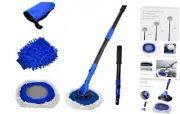 Car Wash Brush with Long Handle, 45" Adjustable Length Retractable Bent Pole