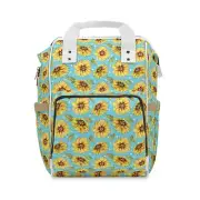 Sunflower Vintage Diaper Backpack, Custom Design for Moms, Baby Shower Gift,
