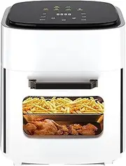 Air Fryer Oven,1400W Airfryer with Visible Cooking Window,15l Capacity, Large Air Fryer Toaster Oven Combo Smart Touch Screen Customized Temperature Time,Over-Heating Protection Auto Shut Off White