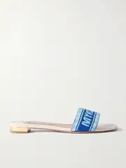 [Aquazzura] Aquazzura - Mykonos Beaded Leather Slides - White - IT39.5 IT 39.5 White