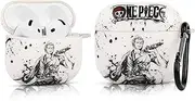 [LEWOTE] Compatible with Apple Airpods 4 Case Protective Funny Cute Cartoon Slim Cover with Keychain[One Piece Series] (Zoro)