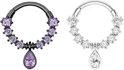 [Blue Palm Jewelry] 2-16 Gauge Teardrop Pendant Septum Clicker Nose Ear Lip Ring Helix Tragus Piercing C320