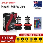 2X RGB LED Fog Light Bulb H8 H11 Fog Light 6000K AU For FORD FOCUS 2010 onwards