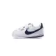 【NIKE 耐吉】Cortez Basic SL TDV 童鞋 小童 白深藍色 魔鬼氈 舒適 包覆 休閒鞋 904769-106