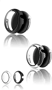 Compatible for Google Pixel Watch 1 & 2 Hard PC Case, Screen Protector Included, Lightweight Anti-Fall Cover, Sensitive Touch Protection