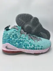 Nike Air LeBron 17 XVII South Beach Size 7Y Youth Aqua Blue Pink BQ5594-444