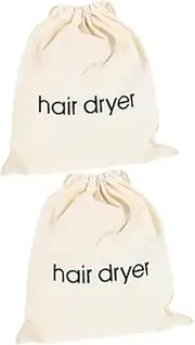 2-piece Pet Hair Dryer Bag Travel Storage Organizer Drawstring Large Cotton Canvas for Stylists