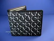 NWT Coach Crosby Op Art Shadow Double Billfold Wallet 74469 Navy / Multi