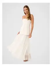 [Forever New] Alexis Hook and Eye Sheer Maxi Dress in White