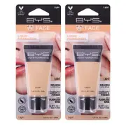 2x BYS 30ml Tube Liquid Foundation Face Makeup Cosmetic Buildable Coverage Light