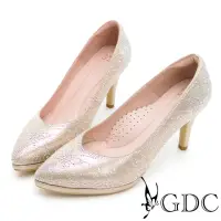 在飛比找momo購物網優惠-【GDC】奢華流金水鑽尖頭高跟新娘宴會婚鞋-金色(02718