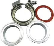 Muzhen Store 1.5-5.0 Inch Quick V Band Clamp Aluminum Alloy Flange With Sealing Ring For Car Exhaust Pipe Fixed Assembly (Color : 5.0inch)