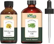 Organic Zing Oil Bundle : Helichrysum (Helichrysum Italicum) (30ml) & Taramira (Eruca vesicaria SSP. Sativa) (118 ml) -Oil