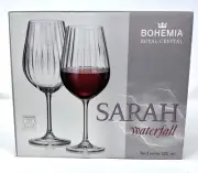 Bohemia Royal Crystal Sarah Waterfall Wine Glass 520ml Set of 6 New in Box