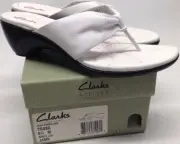Clark’s WHITE LEA RODE Women’s Leather Sandals 6.5 NEW With Box COMFORTABLE