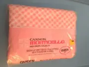 Cannon Monticello PINK GINGHAM CHECK Queen Flat Pink & WHITE Sheet (NIP)