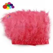 Watermelon red 2 Meter 6-7 INCH fluffy Marabou feather Trim Height Ribbon