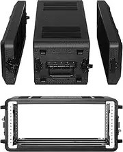 ECGOIOE 4U Rack Case Shallow 12" Depth, 19" Rackmount Flight Cases Easy Installation Portable Carry Watertight Dust Proof 2 Space Shockproof Mount Racks with Microphone Compartments Space Saving