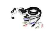Aten Compact KVM Switch 2 Port Single Display HDMI w/ audio, 1.2m Cable, Remote Port Selector, CS692-AT