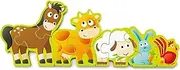 Hape Numbers & Farm Animal Parade Puzzle | Double-Sided Wooden Jigsaw for Toddlers | 1-10 Counting & Farm Animal Recognition | Educational Toy for Fine Motor Skills | Kids for 3+ Years