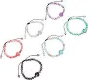 minkissy 2sets Motion Sickness Braided Bracelet Wristband Beaded Bracelets Kit Beads Cord Vertigo Bracelet Cleef Braclets Motion Sickness Bracelets Jewelry Rope Wrist Straps Glass 6pcs*2