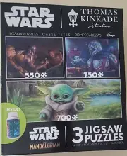 Star Wars Thomas Kinkade 3 Jigsaw Puzzles The Mandalorian