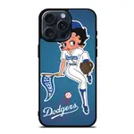 新款 LA DODGERS X BETTY BOOP 時尚新款精緻手機殼保護套適用於 IPHONE 15 PRO MAX