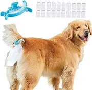 LZAHSH Dog Poop Picker Clip Tail Bag,Hands Free Automatic Dog Poop Collector With 20 Pcs Disposable Bags Portable Pet Poop Collector,For All Dogs, L/Large, Blue