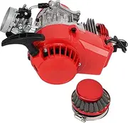 XTevu Pull Start Engine Motor, Compatible with Pocket Bike Mini Dirt Pit Bike Quad ATV, 49 2 Stroke Engine, Fuel Filter Throttle Harness, Engine Replacement