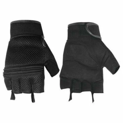 Men's Synthetic Leather/ Mesh Fingerless Glove Size Small