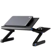 Adjustable Portable Folding Laptop Desk Table Stand Bed Tray with Cooling Fan