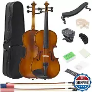 FDTandENJOY Violin for Beginners Adults,3/4 Acoustic Violins, Beginner Kit Fo