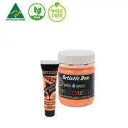 UV Glow Neon Metallic Pearlescent Fabric Paint Non-Toxic Formula for Easy Application - Orange