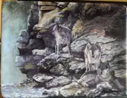 Bradford Exchange - Cliff Dwellers - Wolves Ascend The Rocky Slope - Wolf Plate
