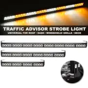 Amber White LED Hazard Emergency Warning Strobe Flash Light Bar Traffic Advisor