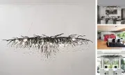 Black Chandelier, Crystal Chandelier Branch Lighting Frosted Raindrop Large