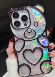 iPhone15 ProMax-15, 14, and 13 Unique and Stylish iPhone Bear Phone Case - Stand