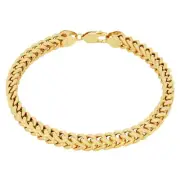 10k Yellow Gold 6mm Franco Square Box Bracelet Chain Mens 7.5" 8" 8.5" 9"