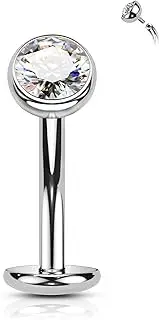 [COCHARM] G23 Solid Titanium Belly Button Rings Threaded Belly Piercing Jewellery for Women 14G Internally Threaded Floating Navel Rings Hypoallergenic