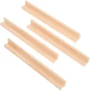 MOLUCKFU DIY Wooden Letter Ornaments 4pcs Domino Holder Stands Versatile Displaying Rack for Domino Game