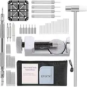 [EFIXTK] Watch Band Strap Link Pins Remover Repair Tool,24 in 1 Kit with 6 Extra Tips Replacement,20PCS Cotter Pin,Spring Bar Tool Set,1PCS Head Hammer