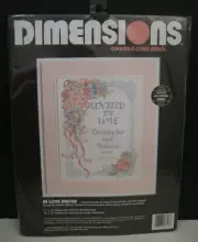 DIMENSIONS COUNTED CROSS STITCH KIT #3727 IN LOVE UNITED DESIGN BY KAREN AVERY!!